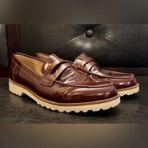 Karl Lagerfeld Burgundy Patent Loafers